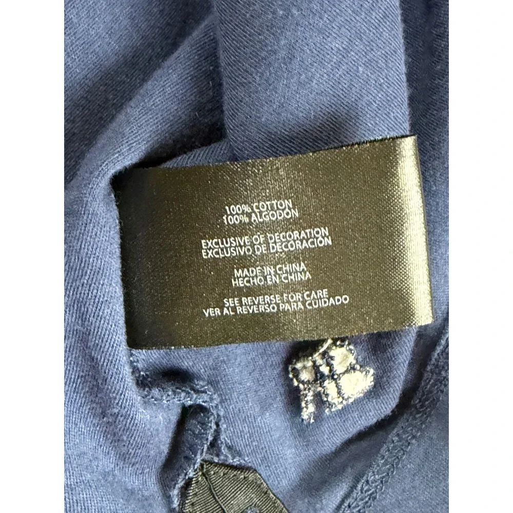 Banana Republic Mens Long Sleeve Polo Shirt Navy Blue 100% Cotton Large L